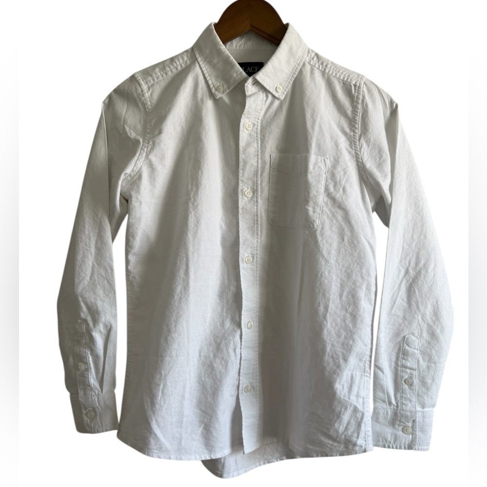 The Children's Place White Button-Down Cotton Collared Dress Shirt